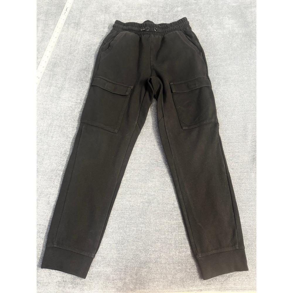 Gap Boys Black Cargo Jogger Pants Fleece Size XXL 14-16 Elastic Waist